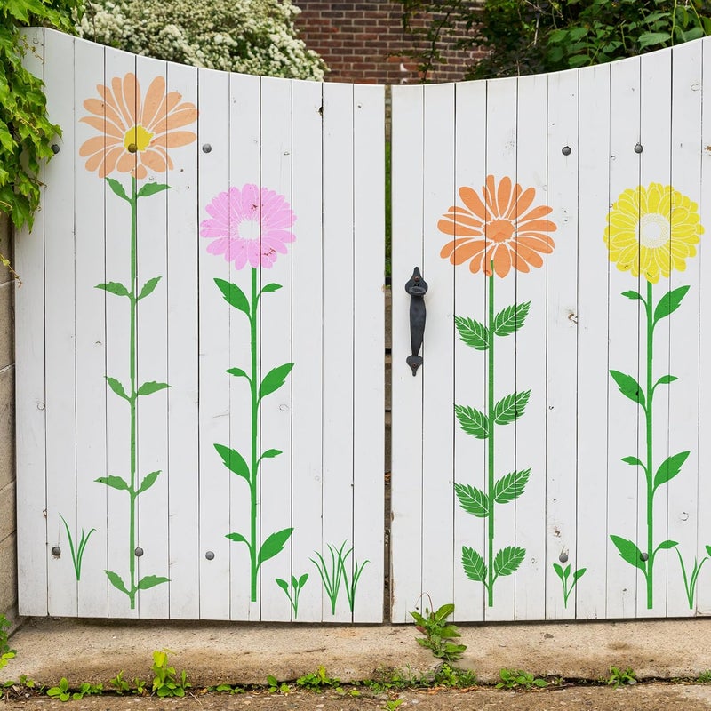 Keluna Large Flower Stencils for Painting - Sunflower Daisy Flower Stencils for Painting on Wood Fence Garden - Image 4